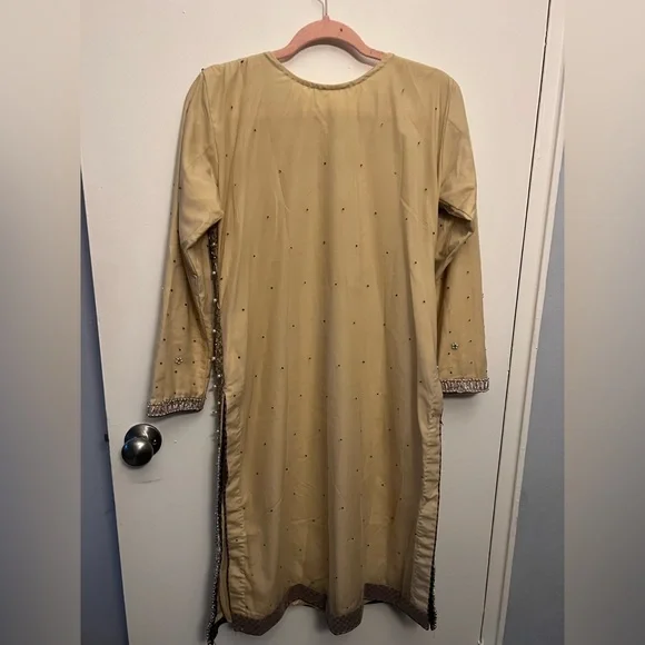 Pakistani Indian Designer Dress Heavy Hand Embroidery Heavy Shalwar Kameez Sz Sm - Picture 11 of 16